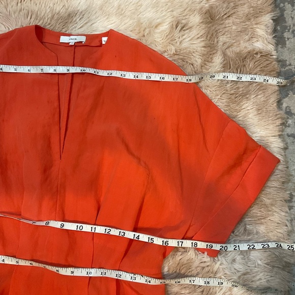 VINCE Women’s Orange v-neck Midi dress Size XS - Picture 13 of 16